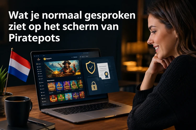 Wat je normaal gesproken ziet op het scherm van Piratepots