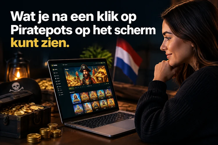 Wat je na een klik op Piratepots op het scherm kunt zien